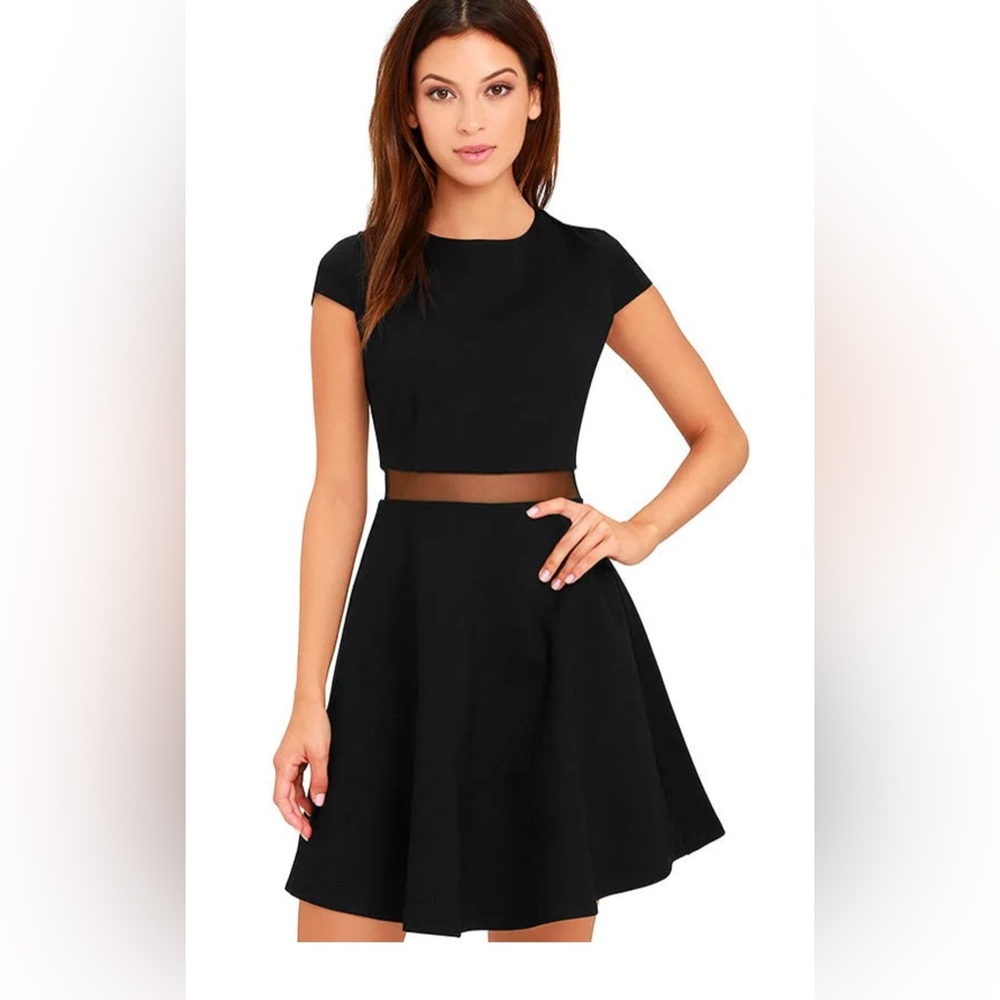 Lulus Legendary Lovers Black Skater Dress. NWT.